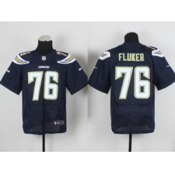 Nike San Diego Chargers 76 D.J. Fluker Dark Blue Elite NFL Jersey