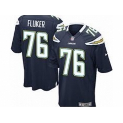 Nike San Diego Chargers 76 D.J. Fluker Dark Blue Game NFL Jersey