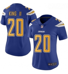 Chargers #20 Desmond King II Electric Blue Women Stitched Football Limited Rush Jersey