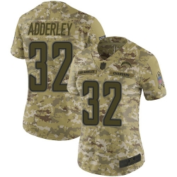 Chargers 32 Nasir Adderley Camo Women Stitched Football Limited 2018 Salute to Service Jersey