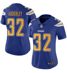 Chargers 32 Nasir Adderley Electric Blue Women Stitched Football Limited Rush Jersey
