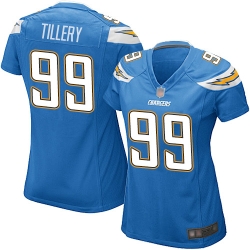 Chargers 99 Jerry Tillery Electric Blue Alternate Women Stitched Football Elite Jersey