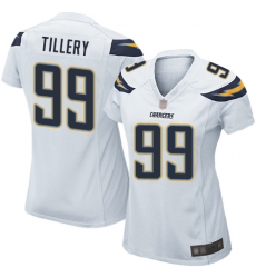 Chargers 99 Jerry Tillery White Women Stitched Football Elite Jersey