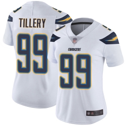 Chargers 99 Jerry Tillery White Women Stitched Football Vapor Untouchable Limited Jersey