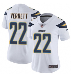 Nike Chargers #22 Jason Verrett White Womens Stitched NFL Vapor Untouchable Limited Jersey