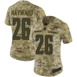 Nike Chargers #26 Casey Hayward Camo Women Stitched NFL Limited 2018 Salute to Service Jersey
