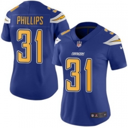 Nike Chargers 31 Adrian Phillips Electric Blue Womens Stitched NFL Limited Rush Jersey