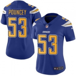 Nike Chargers 53 Mike Pouncey Electric Blue Womens Stitched NFL Limited Rush Jersey