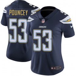 Nike Chargers 53 Mike Pouncey Navy Blue Team Color Womens Stitched NFL Vapor Untouchable Limited Jersey