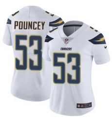 Nike Chargers 53 Mike Pouncey White Womens Stitched NFL Vapor Untouchable Limited Jersey