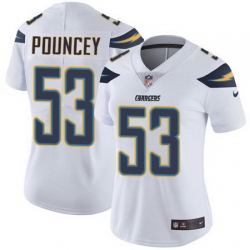Nike Chargers 53 Mike Pouncey White Womens Stitched NFL Vapor Untouchable Limited Jersey