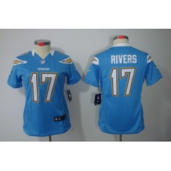 Nike Women San Diego Charger #17 Rivers Light Blue Color[NIKE LIMITED Jersey]