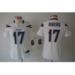 Nike Women San Diego Charger #17 Rivers White Color[Women Limited Jerseys]