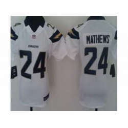Nike Women San Diego Chargers #24 Ryan Mathews White Jerseys