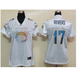 Nike Womens San Diego Charger #17 Rivers White Jerseys