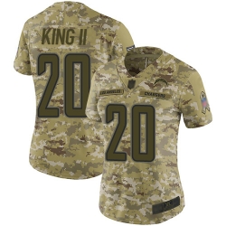 Women Chargers 20 Desmond King II Camo Stitched Football Limited 2018 Salute to Service Jersey