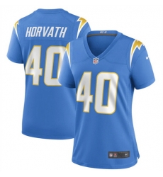 Women Los Angeles Chargers 40 Zander Horvath Blue Stitched Game Jersey
