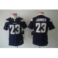 Women Nike San Diego Chargers #23 Quentin Jamme Blue Color[Women Limited Jerseys]