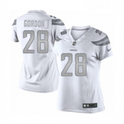 Womens Los Angeles Chargers 25 Melvin Gordon Limited White Platinum Football Jersey