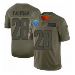 Womens Los Angeles Chargers 28 Brandon Facyson Limited Camo 2019 Salute to Service Football Jersey