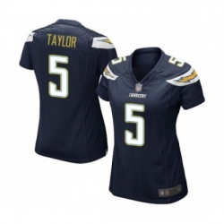 Womens Los Angeles Chargers 5 Tyrod Taylor Game Navy Blue Team Color Football Jersey