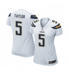 Womens Los Angeles Chargers 5 Tyrod Taylor Game White Football Jersey