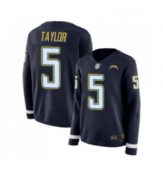 Womens Los Angeles Chargers 5 Tyrod Taylor Limited Navy Blue Therma Long Sleeve Football Jersey