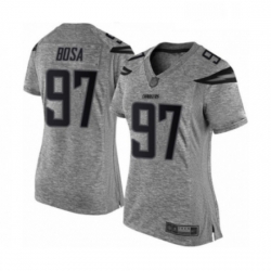 Womens Los Angeles Chargers 97 Joey Bosa Limited Gray Gridiron Football Jersey