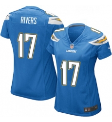 Womens Nike Los Angeles Chargers 17 Philip Rivers Game Electric Blue Alternate NFL Jersey
