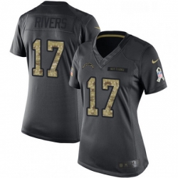Womens Nike Los Angeles Chargers 17 Philip Rivers Limited Black 2016 Salute to Service NFL Jersey