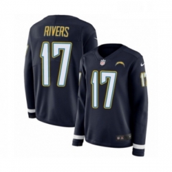 Womens Nike Los Angeles Chargers 17 Philip Rivers Limited Navy Blue Therma Long Sleeve NFL Jersey