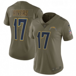 Womens Nike Los Angeles Chargers 17 Philip Rivers Limited Olive 2017 Salute to Service NFL Jersey