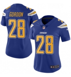Womens Nike Los Angeles Chargers 28 Melvin Gordon Limited Electric Blue Rush Vapor Untouchable NFL Jersey