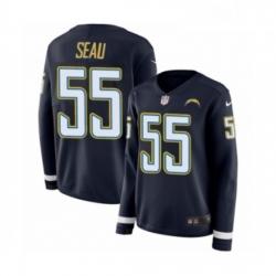 Womens Nike Los Angeles Chargers 55 Junior Seau Limited Navy Blue Therma Long Sleeve NFL Jersey
