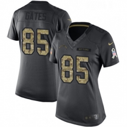 Womens Nike Los Angeles Chargers 85 Antonio Gates Limited Black 2016 Salute to Service NFL Jersey