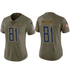 womens chargers mike williams olive 2017 salute to service jersey