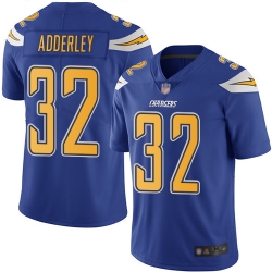 Chargers 32 Nasir Adderley Electric Blue Youth Stitched Football Limited Rush Jersey