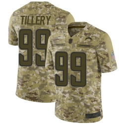 Chargers 99 Jerry Tillery Camo Youth Stitched Football Limited 2018 Salute to Service Jersey