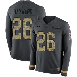 Nike Chargers #26 Casey Hayward Anthracite Salute to Service Youth Long Sleeve Jersey