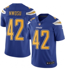 Nike Chargers #42 Uchenna Nwosu Electric Blue Youth Stitched NFL Limited Rush Jersey