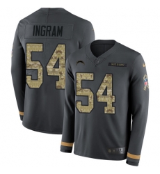 Nike Chargers #54 Melvin Ingram Anthracite Salute to Service Youth Long Sleeve Jersey