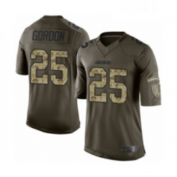 Youth Los Angeles Chargers 25 Melvin Gordon Elite Green Salute to Service Football Jersey