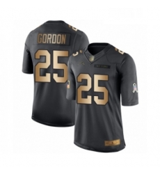 Youth Los Angeles Chargers 25 Melvin Gordon Limited Black Gold Salute to Service Football Jersey