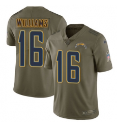 Youth Nike Chargers #16 Tyrell Williams Olive Stitched NFL Limited 2017 Salute to Service Jersey