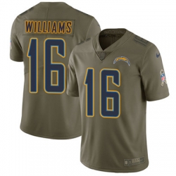 Youth Nike Chargers #16 Tyrell Williams Olive Stitched NFL Limited 2017 Salute to Service Jersey