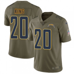 Youth Nike Chargers #20 Desmond King Olive Stitched NFL Limited 2017 Salute to Service Jersey