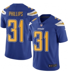 Youth Nike Chargers 31 Adrian Phillips Electric Blue Stitched NFL Limited Rush Jersey