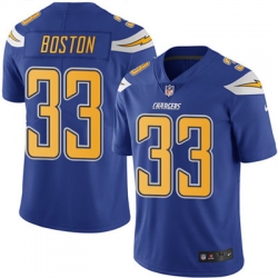 Youth Nike Chargers #33 Tre Boston Electric Blue Stitched NFL Limited Rush Jersey