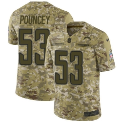 Youth Nike Chargers 53 Mike Pouncey Camo Stitched NFL Limited 2018 Salute to Service Jersey