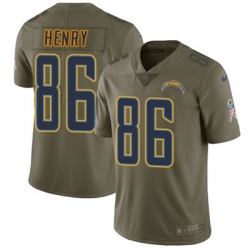 Youth Nike Chargers #86 Hunter Henry Olive Stitched NFL Limited 2017 Salute to Service Jersey